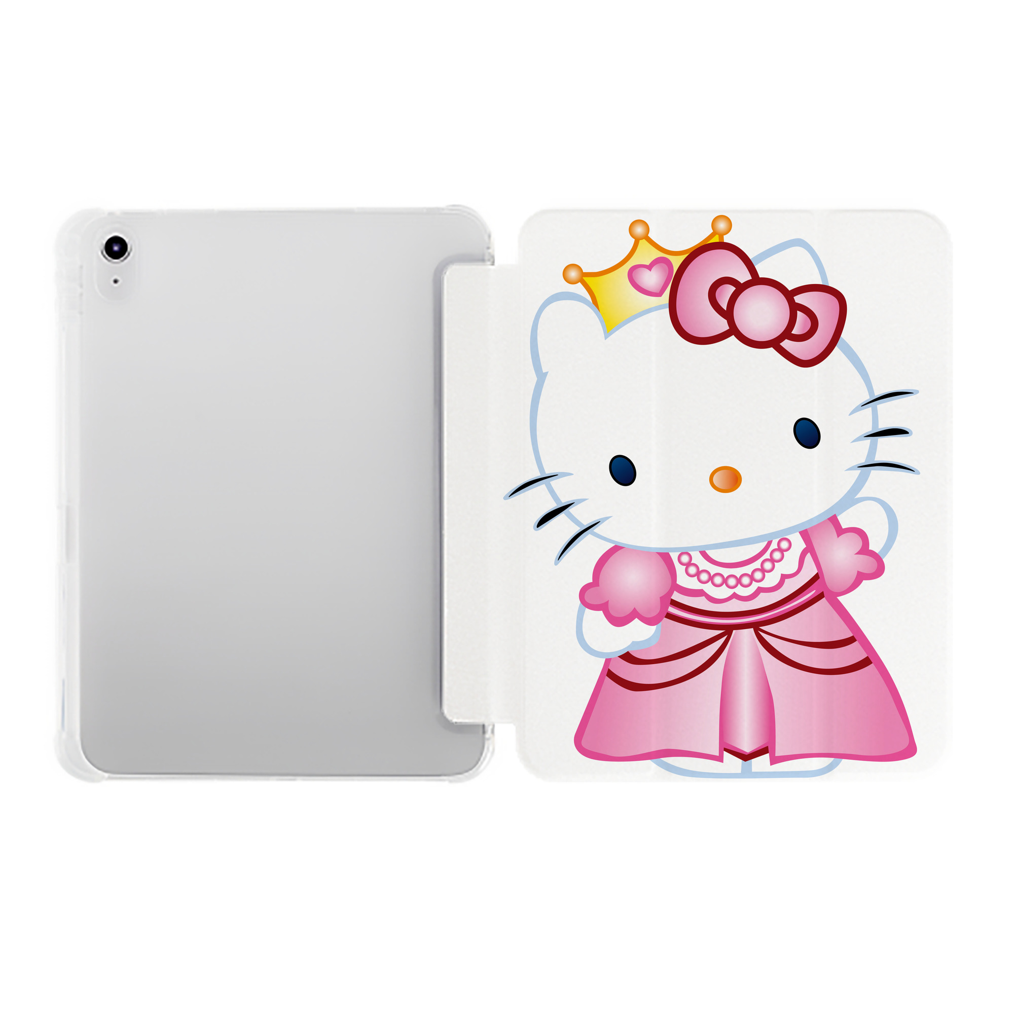 （画像用） Hello Kitty ハローキティ IPad ケース ペン収納付き 三つ折りスタンド PUレザー×シリコン 対応機種9.5/10.5/10.9インチ
